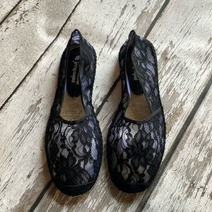 NEW!!  Jeffrey Campbell Black Lace Espadrilles - Sz 9